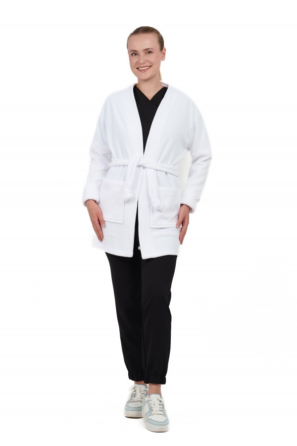 Halat medical dama, Polar Fleece, ALB