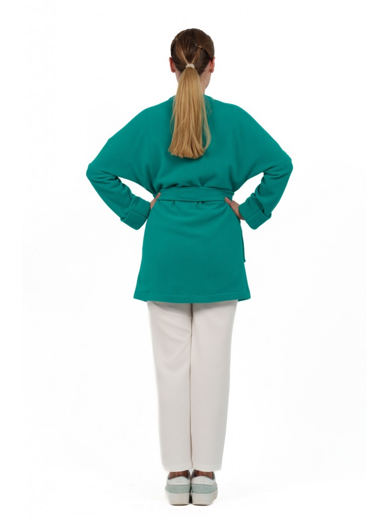 Halat medical dama, Polar Fleece, verde smarald (turcoaz)